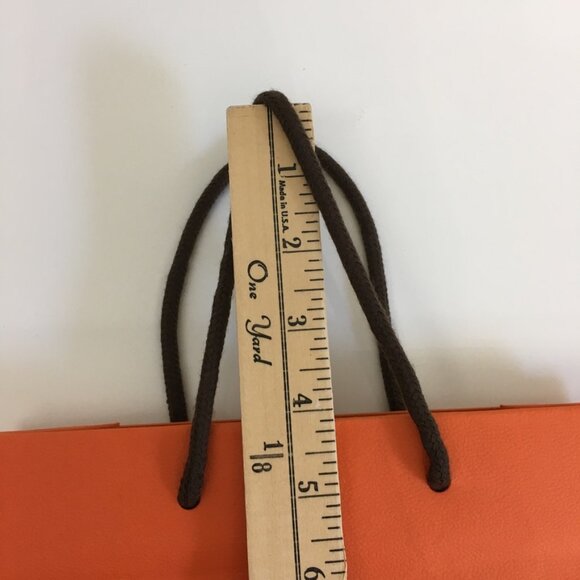 Hermes Shopping Bag 11.25" x 8" x 3.25" Orange Paper Gift Bag Authentic - Picture 15 of 16